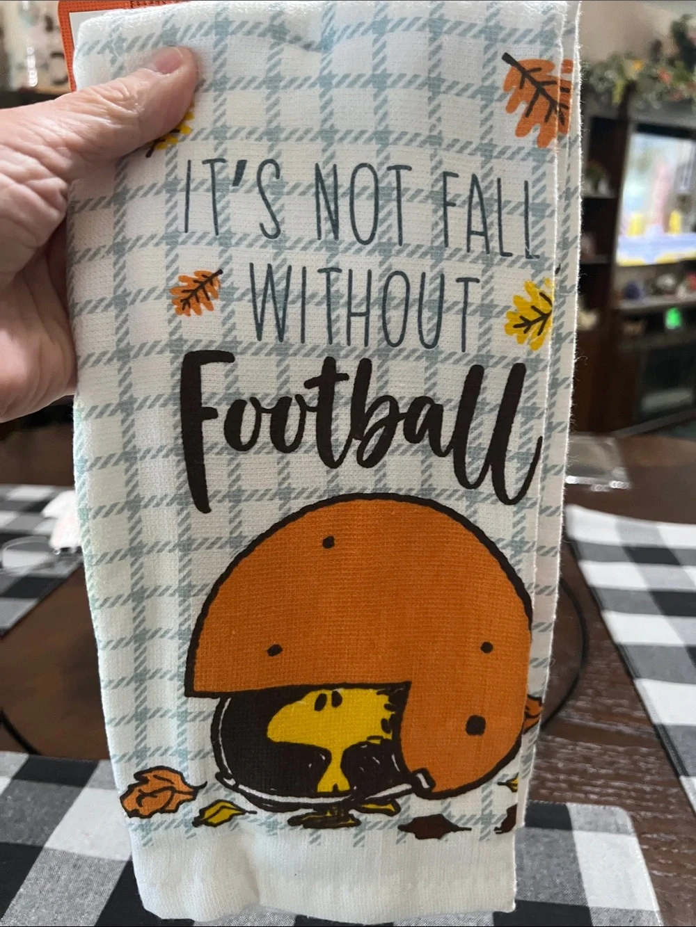 New Peanuts White & Orange 'It's Not Fall Without Football' Kitchen Towels